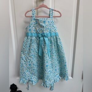 Jona Michelle Toddler Girl Size 4 Blue Floral Tank Top Sleeveless Summer Dress